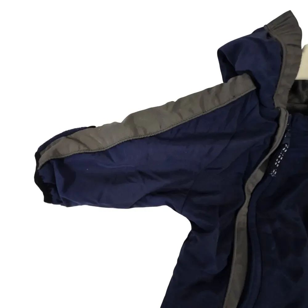 Big Chill Insulated Snowsuit Navy Blue Hooded with Dual Full Length Zippers 3-6m